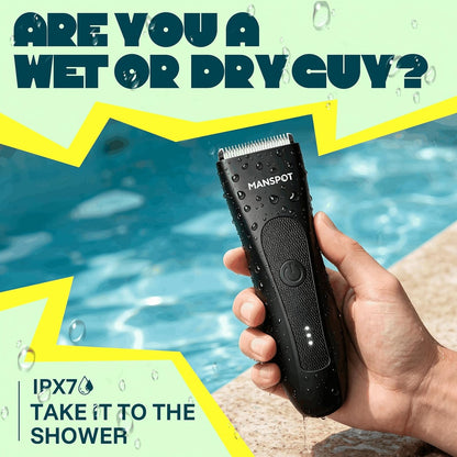 MANSPOT Manscape Groin & Body Hair Trimmer for Men – Waterproof Electric Body Groomer with Ceramic Blades & 90-Minute Runtime