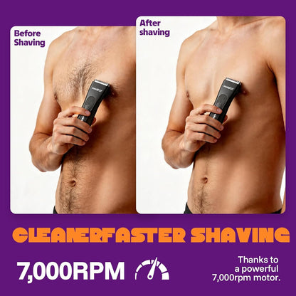 MANSPOT Manscape Groin & Body Hair Trimmer for Men – Waterproof Electric Body Groomer with Ceramic Blades & 90-Minute Runtime
