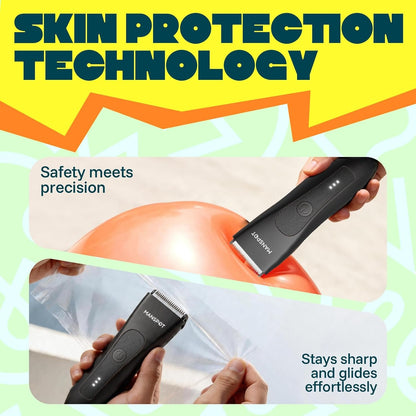 MANSPOT Manscape Groin & Body Hair Trimmer for Men – Waterproof Electric Body Groomer with Ceramic Blades & 90-Minute Runtime