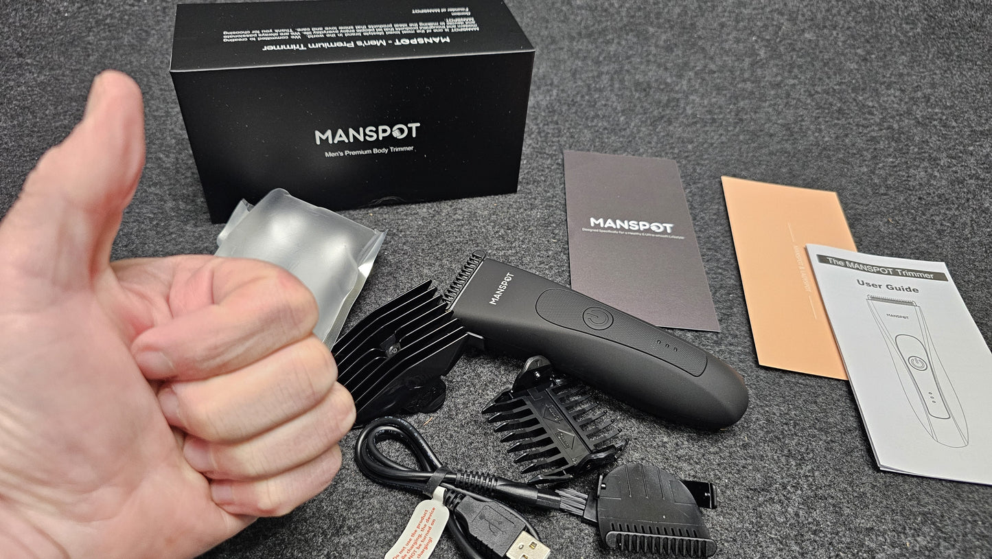 MANSPOT Manscape Groin & Body Hair Trimmer for Men – Waterproof Electric Body Groomer with Ceramic Blades & 90-Minute Runtime